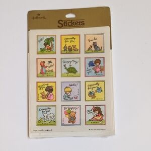 Sealed Vintage 1985 Hallmark Joan Walsh Anglund Stickers -‎ Cat Bear Bird Turtle